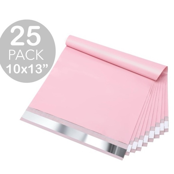 25 Pack 10x13 Solid Pink Poly Mailers - Picture 1 of 4